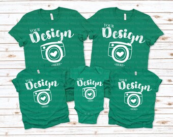Family Blank KELLY T-Shirt Bella Canvas 3001/3001Y rabit skin 4410 kelly Mock Up Shirts Family Flat Lay bella canvas mockups