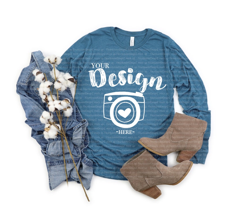 Download Bella Canvas 3501 Mockup Fall Long Sleeved Shirt Mockup 3501 | Etsy