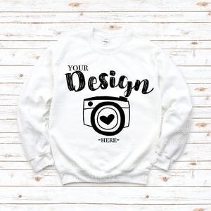 Gildan 18000 Heavy Blend Crewneck Sweatshirt  White Sweatshirt Mockup 18000 Mock Up  Flat Lay Gildan Mockups Sweatshirt Mockup