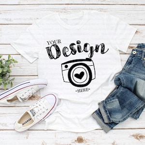 Tag less Gildan 64000 White Unisex TShirt mockup Gildan Softstyle Tshirt Mockup Flat Lay Shirt Mock Up Fall mockup,White Wooden Background