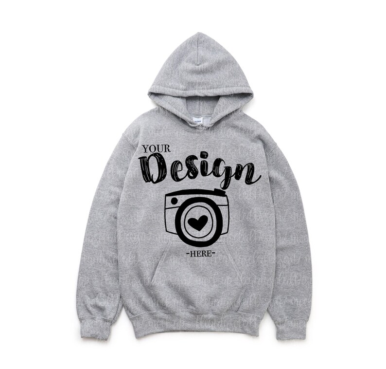 Gildan 18500 Hooded Sweatshirt Mockup | Grey Sweatshirt Mock up | Pullover | Gildan Hoodie Mockup | Long Sleeve | Casual Flat Lay Mockup