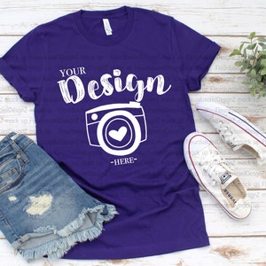 Bella Canvas 3001 Team Purple, Flat Lay Mockup, Mock Up, Flat Lay, Bella Canvas mock up, T-shirt Mockup bella canvas mockup Team Purple