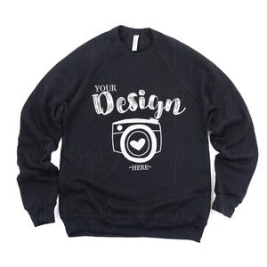 Bella Canvas 3901 Black Sweatshirt Mock Up Flat Lay Sweatshirt Bella Canvas Sweatshirt Mockup 3901 Mockup Bella Canvas Mockup