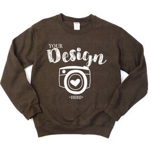 Gildan G180 Dark Chocolate Mockup Gildan Sweatshirt Mockup 18000 Mockup | Gildan Mens Sweatshirt Mockup Gildan 18000 Mockup