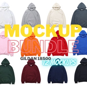 G185 Mega Mockup Bundle| Gildan 18500 Hoodie Mockup Bundle | Gildan G185 Hoodie Mockup | Hooded Sweater mockup |  Fall Mockup