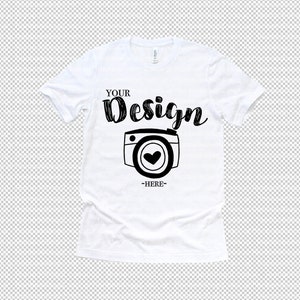 PNG Bella Canvas 3001 Weißes Unisex T-Shirt Mock Up Mock Up Flat Lay Bella Canvas 3001 Mockup Transparent PNG Blank T-Shirt