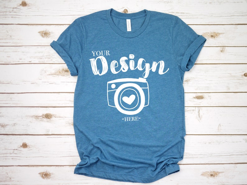 Download Bella Canvas 3001 Heather Deep Teal Flat Lay Mockup Mock ...