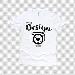 PNG Bella Canvas 3001 White Unisex T-shirt Mock Up Mock Up Flat Lay bella canvas 3001 mockup Transparent PNG Blank T-Shirt