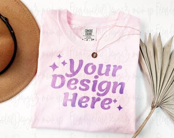 Comfort Colors 1717 Blossom T-Shirt mockup Comfort Colors mockup Short Sleeve Shirt BOHO t shirt mockup