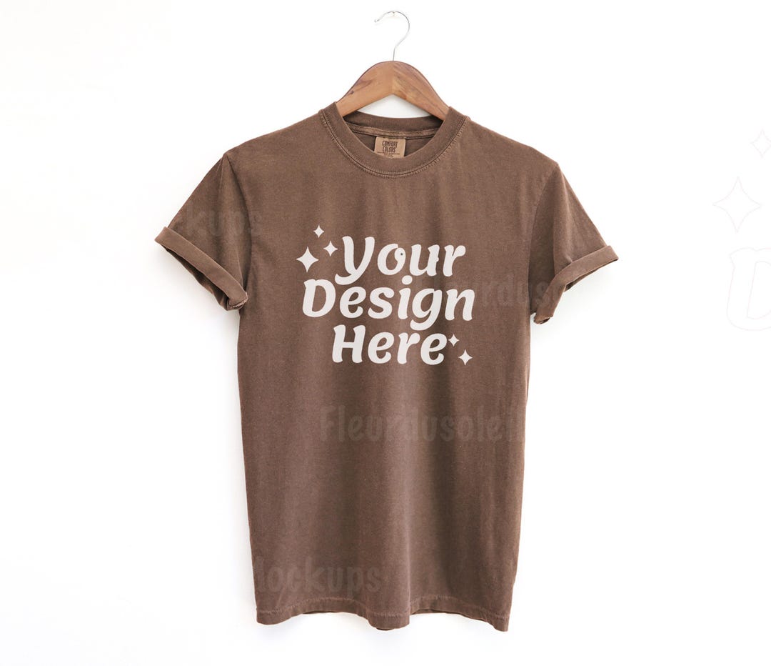 Comfort Colors 1717 Espresso T-shirt Mockup | Brown Unisex Tee