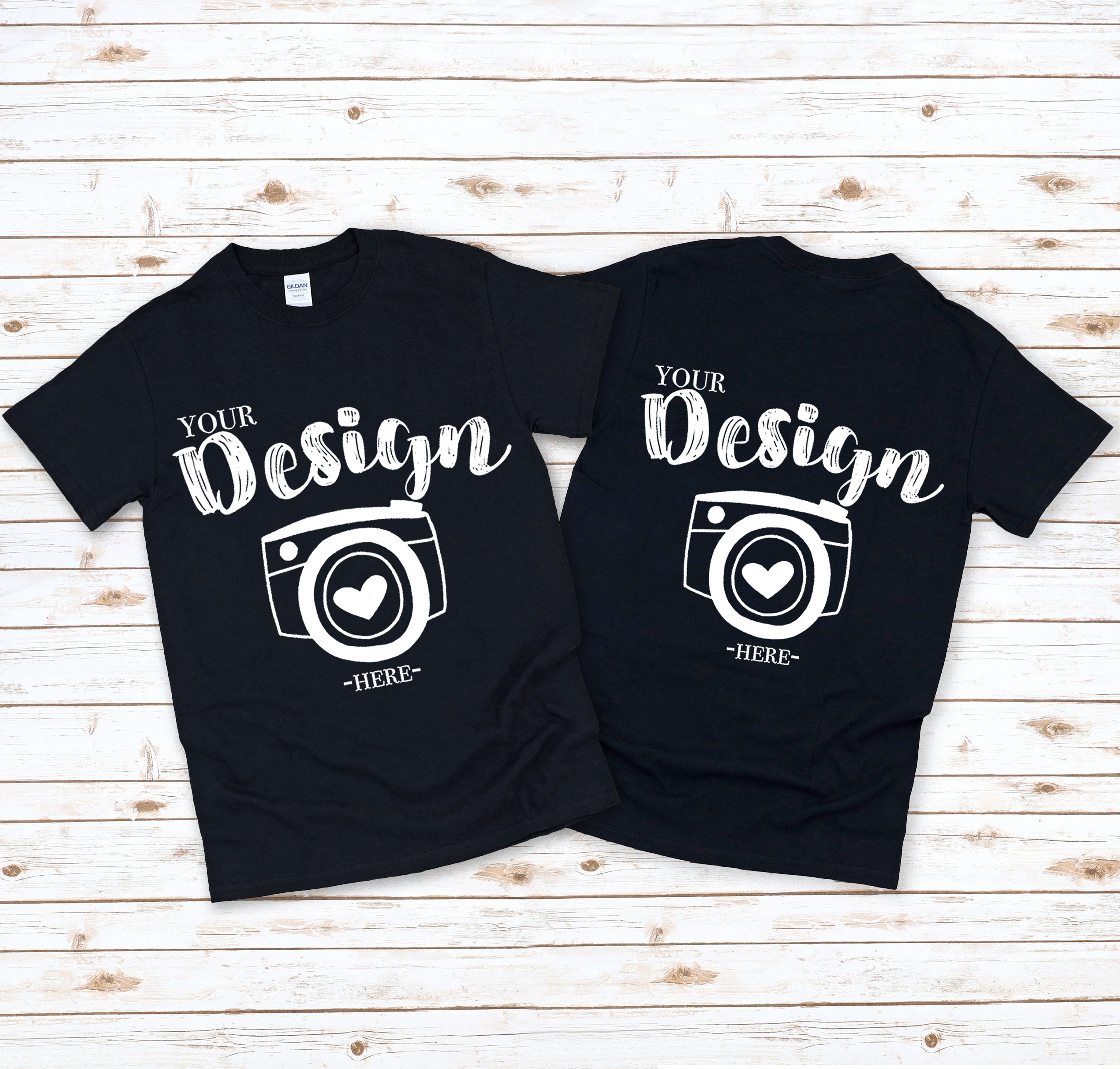 T Shirt Mockup Maglia Nera Fronte Retro Frente Y Espalda Maglia