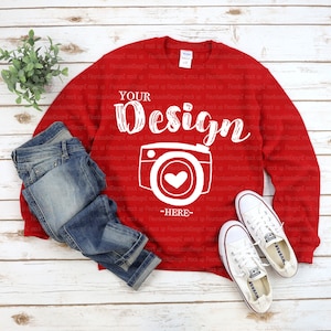 Gildan 18000 red Sweatshirt Red Sweatshirt Mockup 18000 Mock Up Christmas Sweatshirt Mockup winter Sweatshirt Mockup