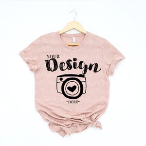 bella canvas 3001 Heather Prism Peach | Bella Canvas Mockup | tshirt mockup white background bella canvas mockup summer