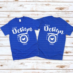 Front & Back Gildan 5000 Royal Blue Unisex TShirt Mockup,t-shirt mockup gildan Flat Lay Shirt Mock Up,Modern Shirt Mockup