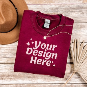 Gildan 18000 Sweatshirt Mockup Bundle | G180 Mockup Bundle | Fall Sweatshirt Mockups | Boho Crewneck Mockup Pack | 6 Real Photo Mockups image 5