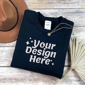 Gildan 18000 Sweatshirt Mockup Bundle | G180 Mockup Bundle | Fall Sweatshirt Mockups | Boho Crewneck Mockup Pack | 6 Real Photo Mockups image 4