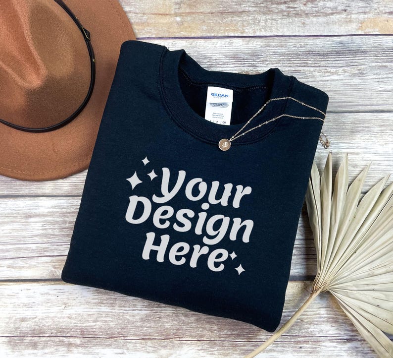 Gildan 18000 Sweatshirt Mockup Bundle | G180 Mockup Bundle | Fall Sweatshirt Mockups | Boho Crewneck Mockup Pack | 6 Real Photo Mockups image 4