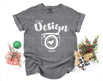 Comfort Colors Pepper C1717 Mockup 1717 Pepper T-shirt Mockup Comfort Colors Mockup Kerst