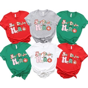 Mockup natalizio 3001 mockup multiplo Family Bella Canvas 3001 Mock Up Family t-shirt mockup bella tela gruppo t-shirt bianca mockup