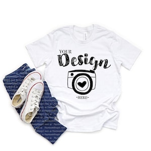 Bella and Canvas 3001Y tshirt Mockup | Youth Shirt Mockup | Blank Shirt Mockup | Summer Mockup | t shirt Mock up | 3001Y White Mockup image 6