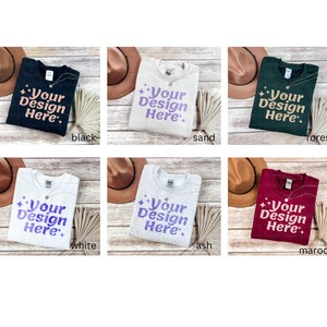 Gildan 18000 Sweatshirt Mockup Bundle | G180 Mockup Bundle | Fall Sweatshirt Mockups | Boho Crewneck Mockup Pack | 6 Real Photo Mockups image 2