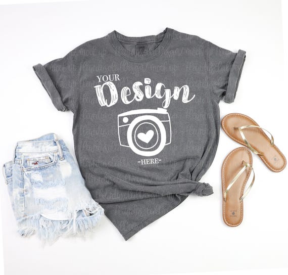 Comfort Colors Pepper C1717 Mockup 1717 Pepper T Shirt Mockup Comfort Colors Mockup