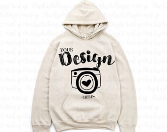Gildan 18500 Hooded Sweatshirt Brand Sand hoodie Mockup t-shirt mockup gildan Flat Lay Shirt Mock Up