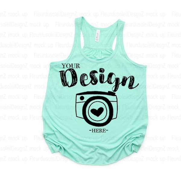 Bella Canvas 8800 Mint Racerback Mockup | Bella Canvas Flowy Racerback Tank Mockup | Bella Canvas 8800 Mockup