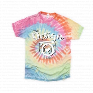 TIE DYE T-Shirt | Colortone Mock Up | Tie-Dye CD1090 Pastel Burnout Festival Unisex T-shirt Mock Up | Tie Dye Mock Up
