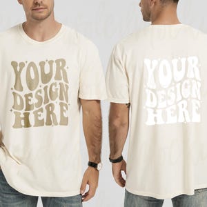 Comfort Colors IVORY モックアップ フロント＆バックモックアップ Comfort Colors 1717 男性モデル リアルモデルモック