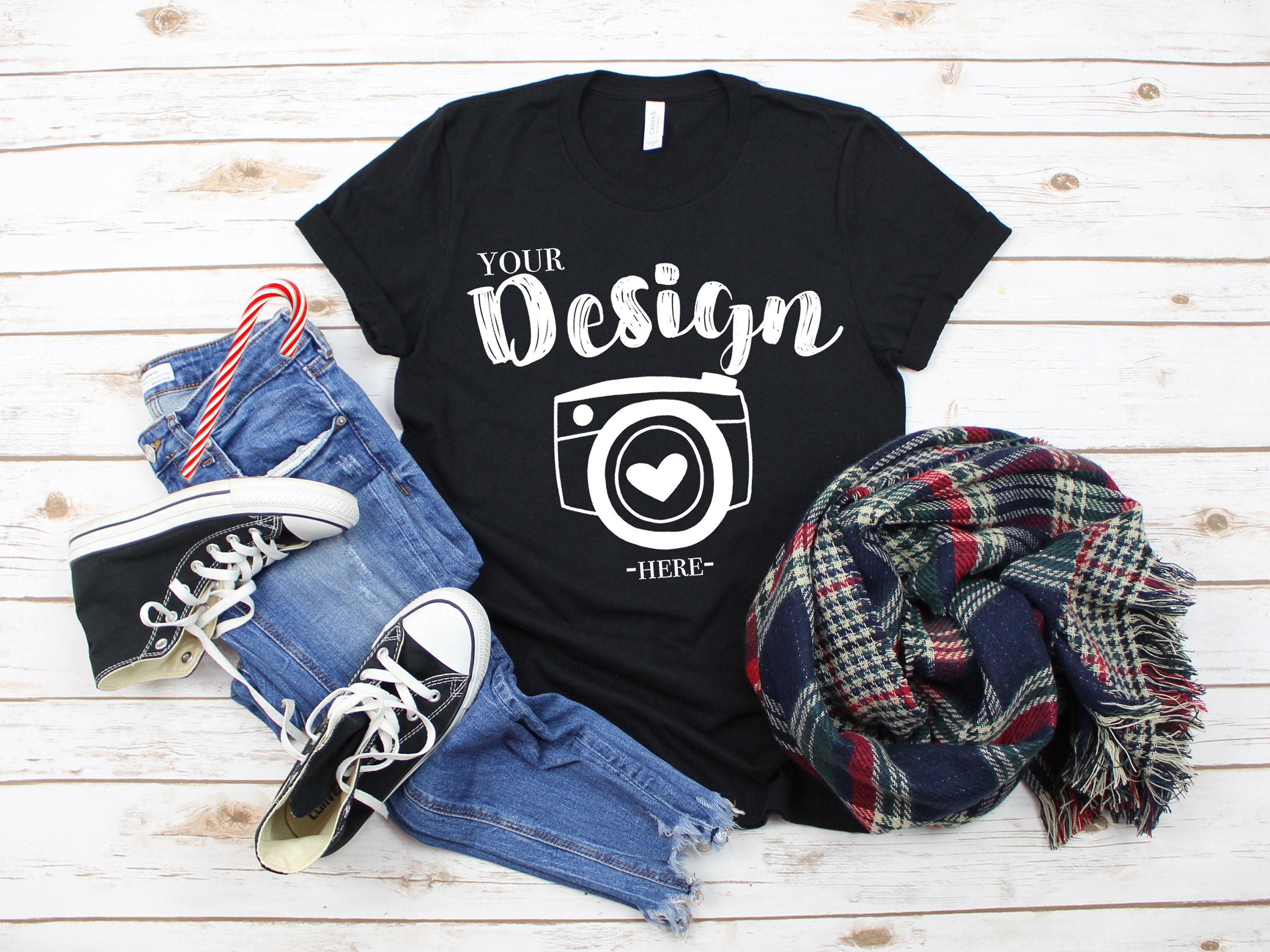 Bella Canvas 3001 Black Mockup T Shirt Mockup Unisex Mock Up Etsy