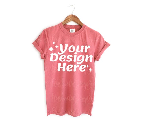 Comfort Colors 1717 cumin Adult Heavyweight RS T-Shirt mockup Comfort Colors mockup Short Sleeve Shirt Hanging t shirt mockup