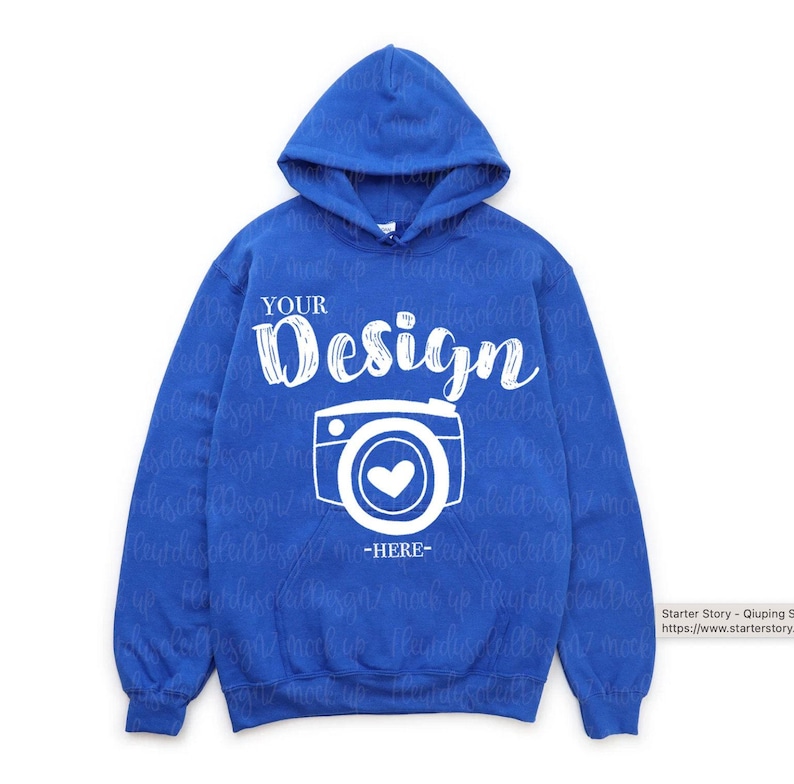 Gildan 18500 Hoodie Mockup Bundle | Flat Lay Sweatshirt Mockups | G185 Hooded Sweater | Simple White Background Mock image 11