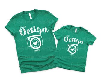 St. Patrick's Day Family Blank bella canvas 3001 &3001Y kelly mockup Mock Up Family Flat Lay friend mock up bella canvas mock up
