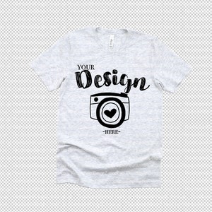 PNG Bella Canvas 3001 Ash Unisex T-shirt Mock Up Mock Up Flat Lay bella canvas 3001 mockup Transparent PNG Blank T-Shirt