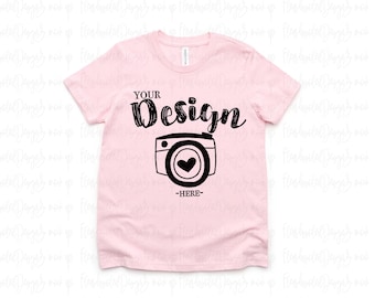 3001Y Pink Shirt Mockup Bella Canvas 3001Y Pink Shirt MockUp Kinder Shirt Mockup Mädchen Shirt Mockup Bella Canvas Mockup