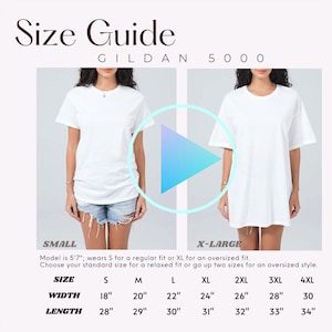 Maqueta de VIDEO, Tabla de tallas de Gildan 5000 en video, Tabla de tallas extragrandes, Maqueta de guía de tallas, Tabla de tallas de Gildan, Guía de tallas de Gildan 5000