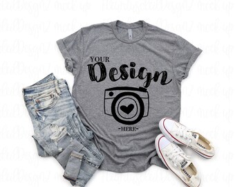 Maqueta de camiseta unisex de mezcla de jaspeado premium 6010 de Next Level / Maqueta de camisa / Maqueta de Next Level / Maqueta de camiseta atada