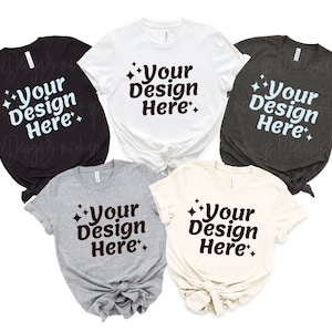 Bella Canvas 3001 Mock Up Mockup grigio scuro Heather Mockup Mockup foto T-shirt famiglia Mockup Bella Canvas Group Xmas T-shirt bianca Mockup
