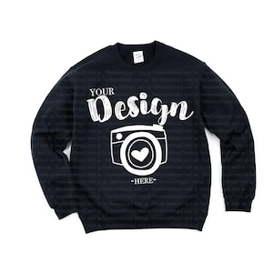 Gildan 18000 Black Heavy Blend Crewneck Sweatshirt Sweatshirt Mockup 18000 Mock Up Flat Lay Gildan Mockups Sweatshirt Mockup