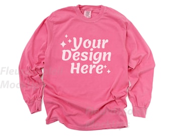 6014 Crunchberry Mockup 6014 Mockup Comfort Colors 6014 Mockup Comfort Colors Long Sleeve Mockup Long Sleeve Mockup