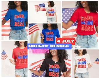 Patriotic Mockup 4th Of July mockup bundle 3001 T shirt Mock Ups black women tshirt Mockup BELLA CANVAS Mockup Bundle