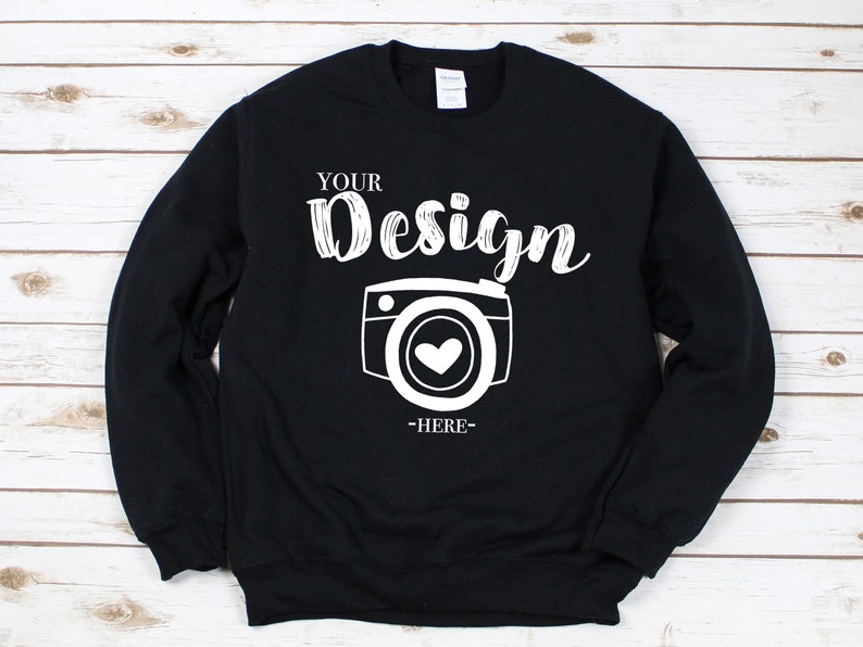 Download Gildan 18000 Heavy Blend Crewneck Sweatshirt Black ...