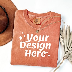 Comfort Colors C1717 Yam Shirt Mockup Comfort Colors Yam Mockup Halloween Comfort Color 1717 flat lay image 1