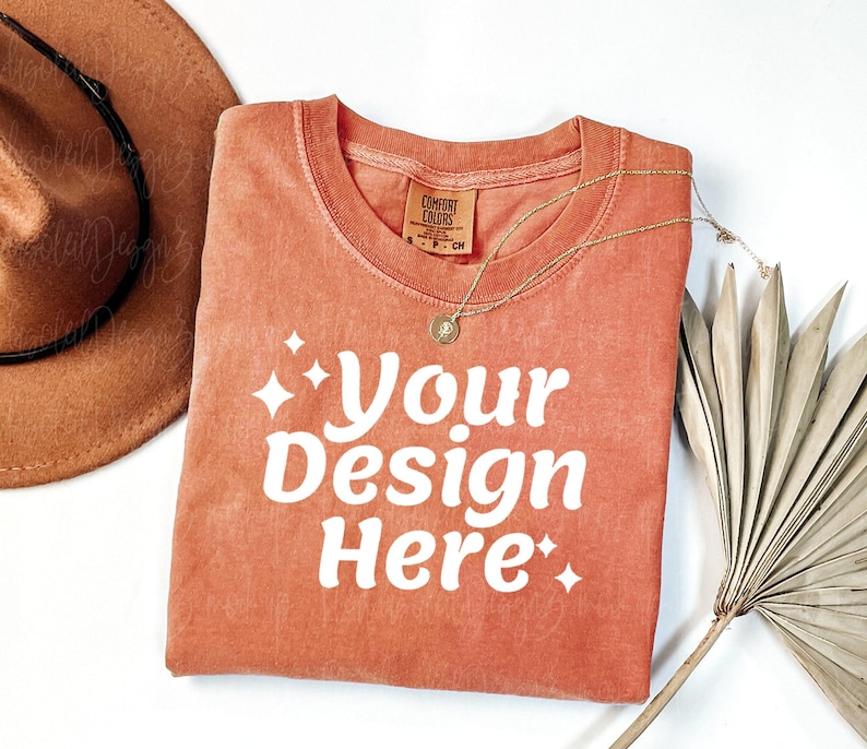 Comfort Colors C1717 Yam Shirt Mockup Comfort Colors Yam Mockup Halloween Comfort Color 1717 flat lay image 1