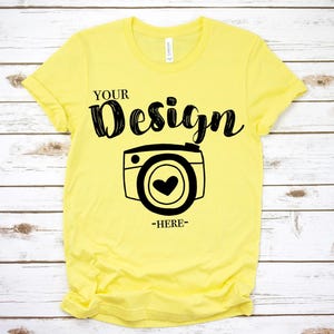Bella Canvas Mockup | Bella Canvas 3001 Shirt Mock Up | Spring Mockup | Flat Lay Mockup | Spring T-shirt Mockup | Yellow