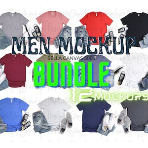 12 Bella Canvas 3001 Mockup Bundle 3001 Mens Mockup Bundle Male Mockup Bundle Bella Canvas Mockup for Men Father&#39;s Day Tshirt Mock Up