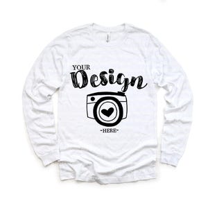 Bella Canvas 3501 White Unisex T-shirt Mock Up Long Sleeve T-Shirt Mock Up men white tee mockup bella canvas mockup fall MOCKUP