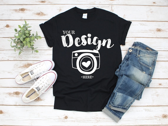 Gildan 500 Black Unisex TShirt Mockupt-shirt mockup gildan ...