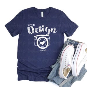 Mens Shirt Mockup | Flat Lay Bella Canvas 3001 Mockup | Bella and Canvas t-shirt Mockup | Fall Mockup | Male Styled Mockup | Man Shirts image 5